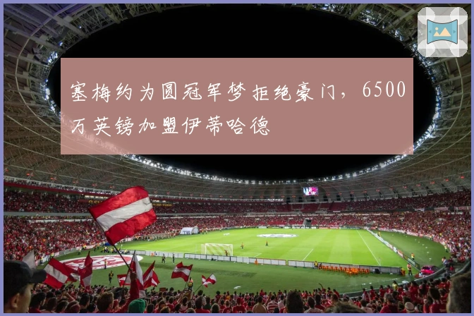 塞梅约为圆冠军梦拒绝豪门，6500万英镑加盟伊蒂哈德